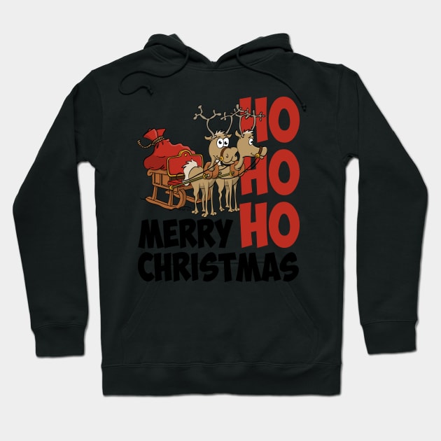 Hohoho Merry Christmas, Santa’s reindeers Hoodie by Stefs-Red-Shop